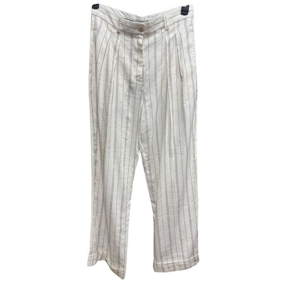 Lee Mathews Striped Irvine Linen Blend Pant NWT Size 2 - Picture 1 of 6